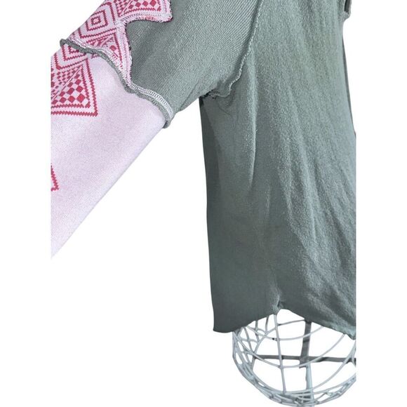 RARE Beautiful women Womens Free People Oversize Pullover Cotton KNIT SWEATER bl - Picture 2 of 8